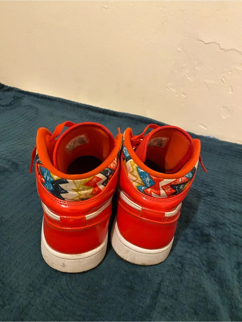 Jordan Men's Red and White Athletic Shoes
